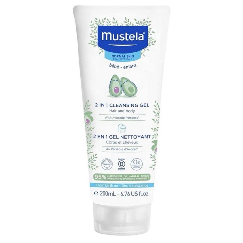 Mustela 2-in-1 Cleansing Gel with Avocado Perseose 6.76oz